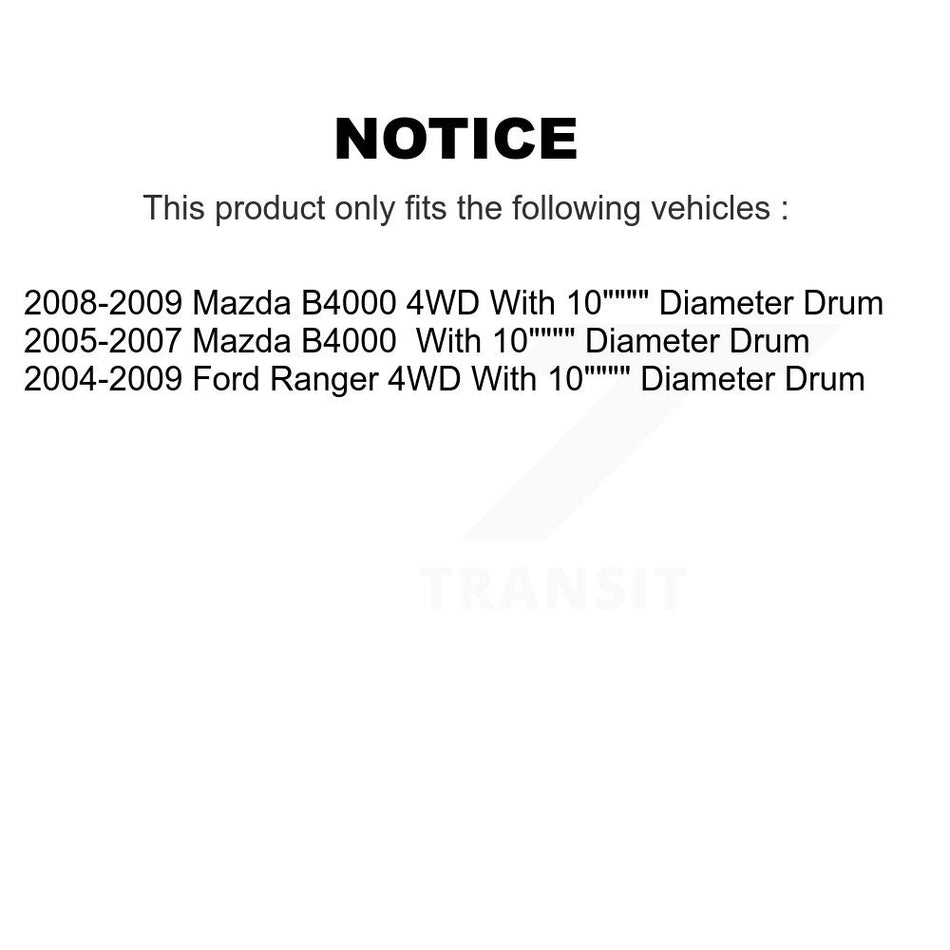 Front Rear Brake Caliper Rotors Drum Ceramic Pad Shoe Cylinder & Hardware Kit (11Pc) For KC8-100903C