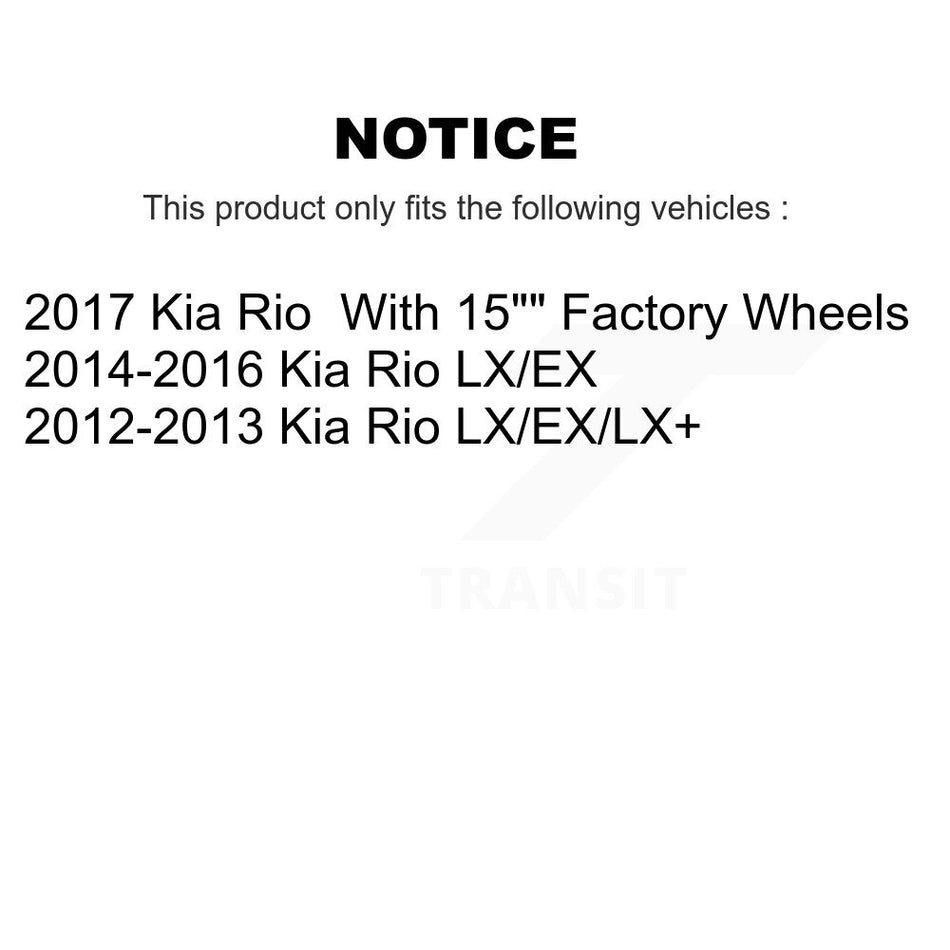 Front Rear Disc Brake Caliper Rotors And Semi-Metallic Pads Kit (10Pc) For Kia Rio KC8-101038P