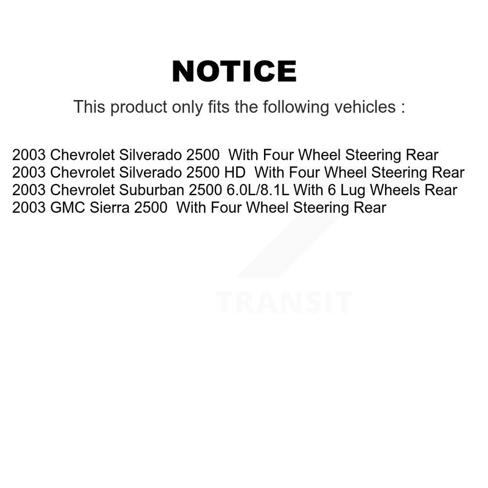 Rear Disc Brake Caliper Rotors And Ceramic Pads Kit For 2003 Chevrolet Silverado 2500 HD Suburban GMC Sierra KC8-101059N