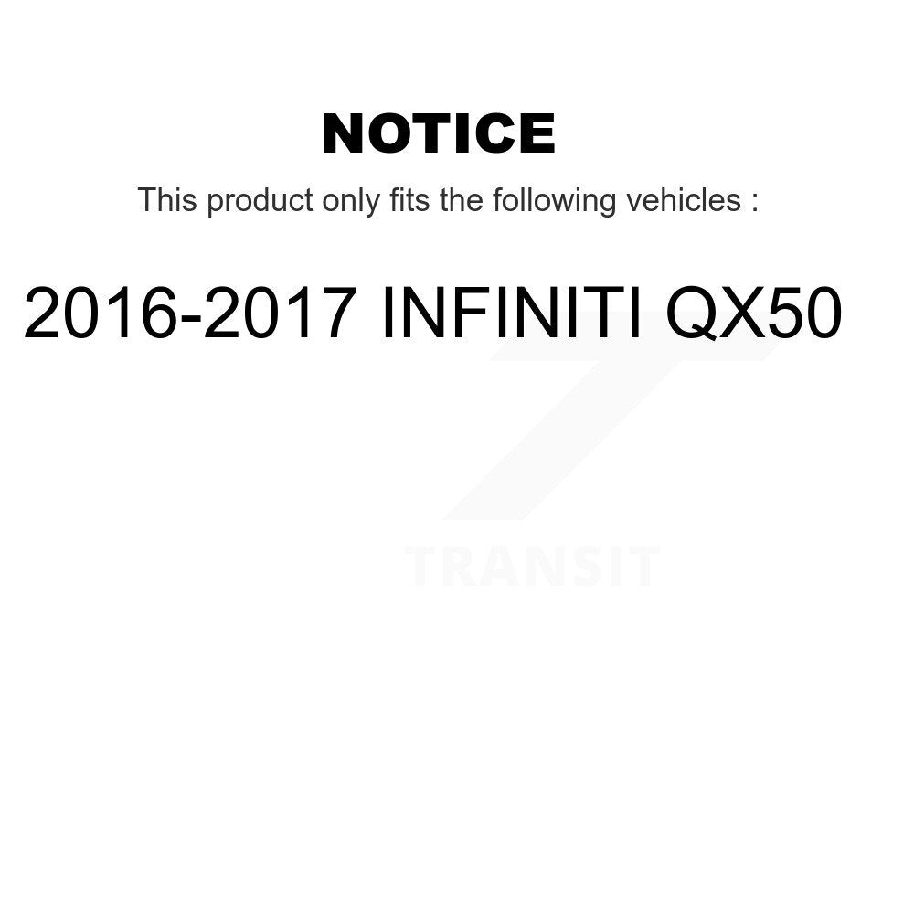 Front Rear Disc Brake Caliper Rotor & Ceramic Pad Kit (10Pc) For 2016-2017 INFINITI QX50 KC8-101137C
