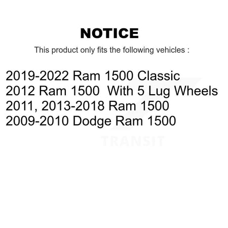 Front Rear Disc Brake Caliper Rotors & Ceramic Pad Kit (10Pc) For Ram 1500 Classic Dodge KC8-101141C