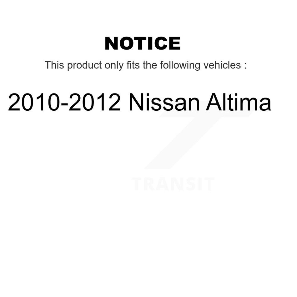 Rear Disc Brake Caliper Rotors And Ceramic Pads Kit For 2010-2012 Nissan Altima KC8-101154N