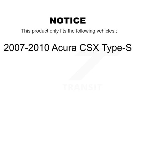 Front Rear Brake Caliper Rotor And Ceramic Pad Kit (10Pc) For 2007-2010 Acura CSX Type-S KC8-101201C