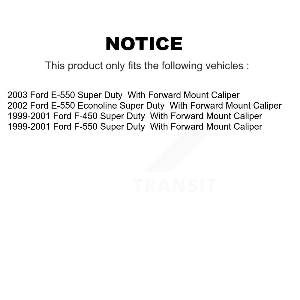Rear Brake Caliper Rotor And Semi-Metallic Pad Kit For Ford E-550 Super Duty F-450 F-550 KC8-101201N