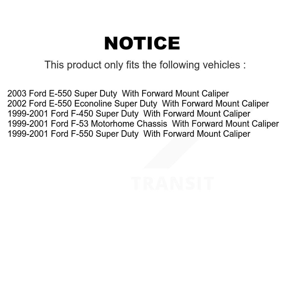 Rear Brake Caliper Rotor And Semi-Metallic Pad Kit For Ford E-550 Super Duty F-450 F-550 KC8-101201N