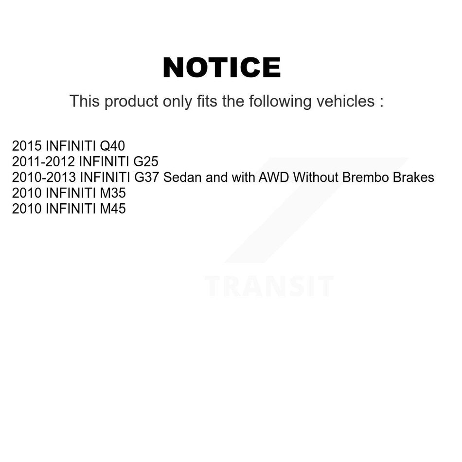 Front Rear Brake Caliper Rotor Ceramic Pad Kit (10Pc) For INFINITI G37 QX50 EX37 G25 M35 KC8-101247C