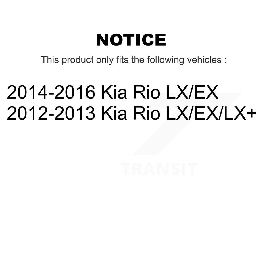 Front Rear Disc Brake Caliper Rotors And Semi-Metallic Pads Kit (10Pc) For Kia Rio KC8-101264S