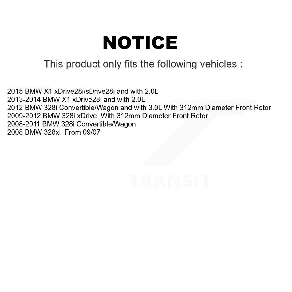 Front Rear Disc Brake Caliper Rotors And Semi-Metallic Pads Kit (10Pc) For BMW 328i xDrive X1 328xi KC8-101275S