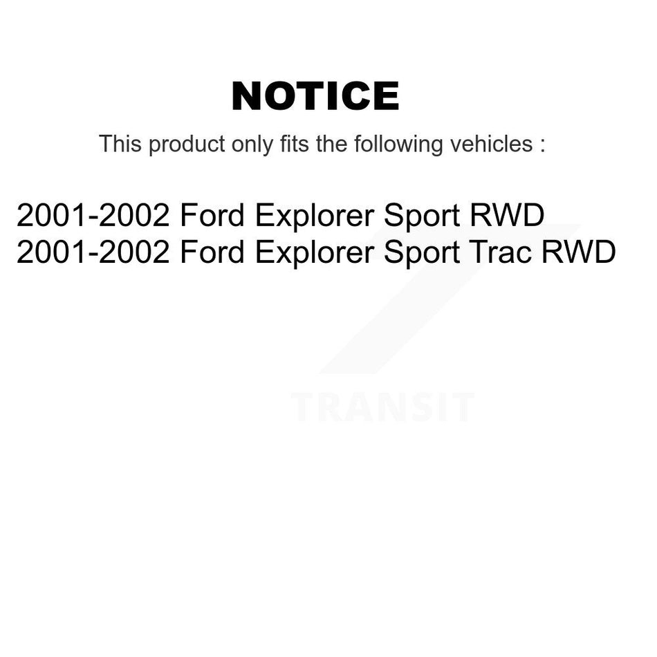 Front Brake Caliper Rotor And Ceramic Pad Kit For 2001-2002 Ford Explorer Sport Trac RWD KC8-101373N