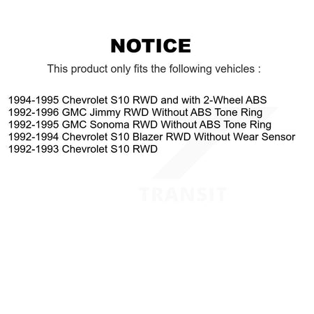 Front Rear Brake Caliper Rotors Drums Semi-Metallic Pads Kit (8Pc) For Chevrolet S10 GMC KC8-101398N