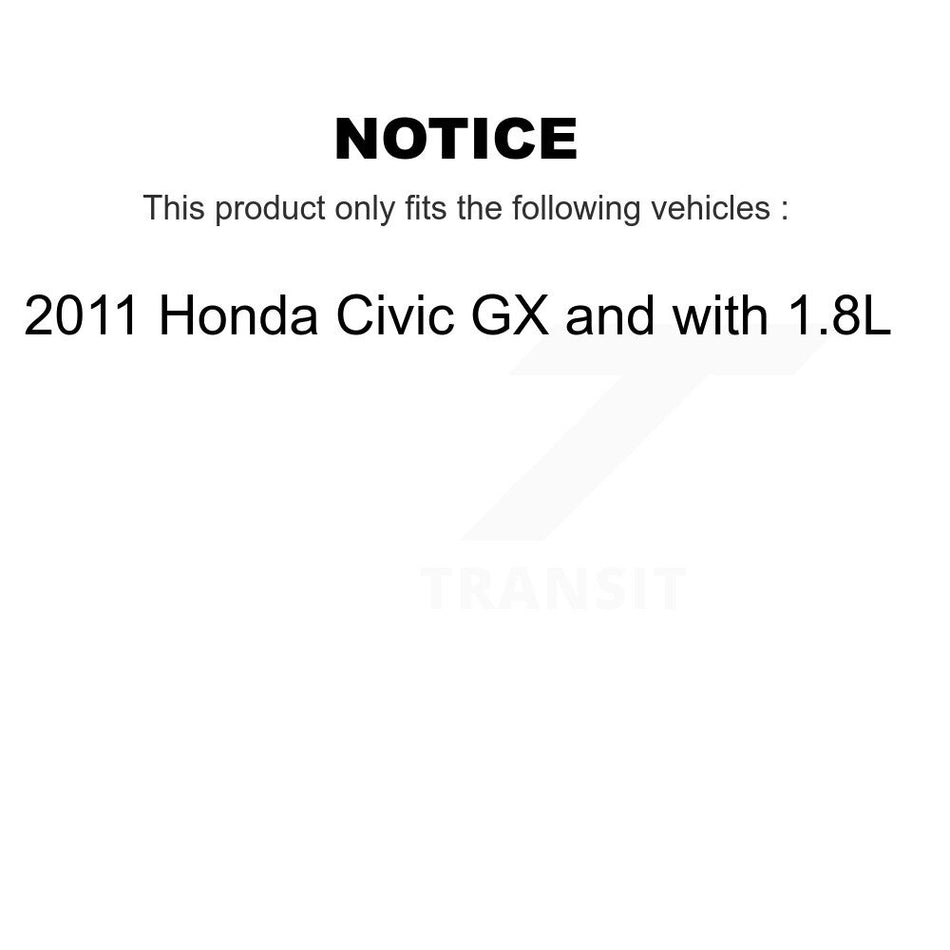 Front Rear Disc Brake Caliper Rotors Drums Ceramic Pads Shoes Wheel Cylinders And Hardware Kit (11Pc) For 2011 Honda Civic GX with 1.8L KC8-101707N