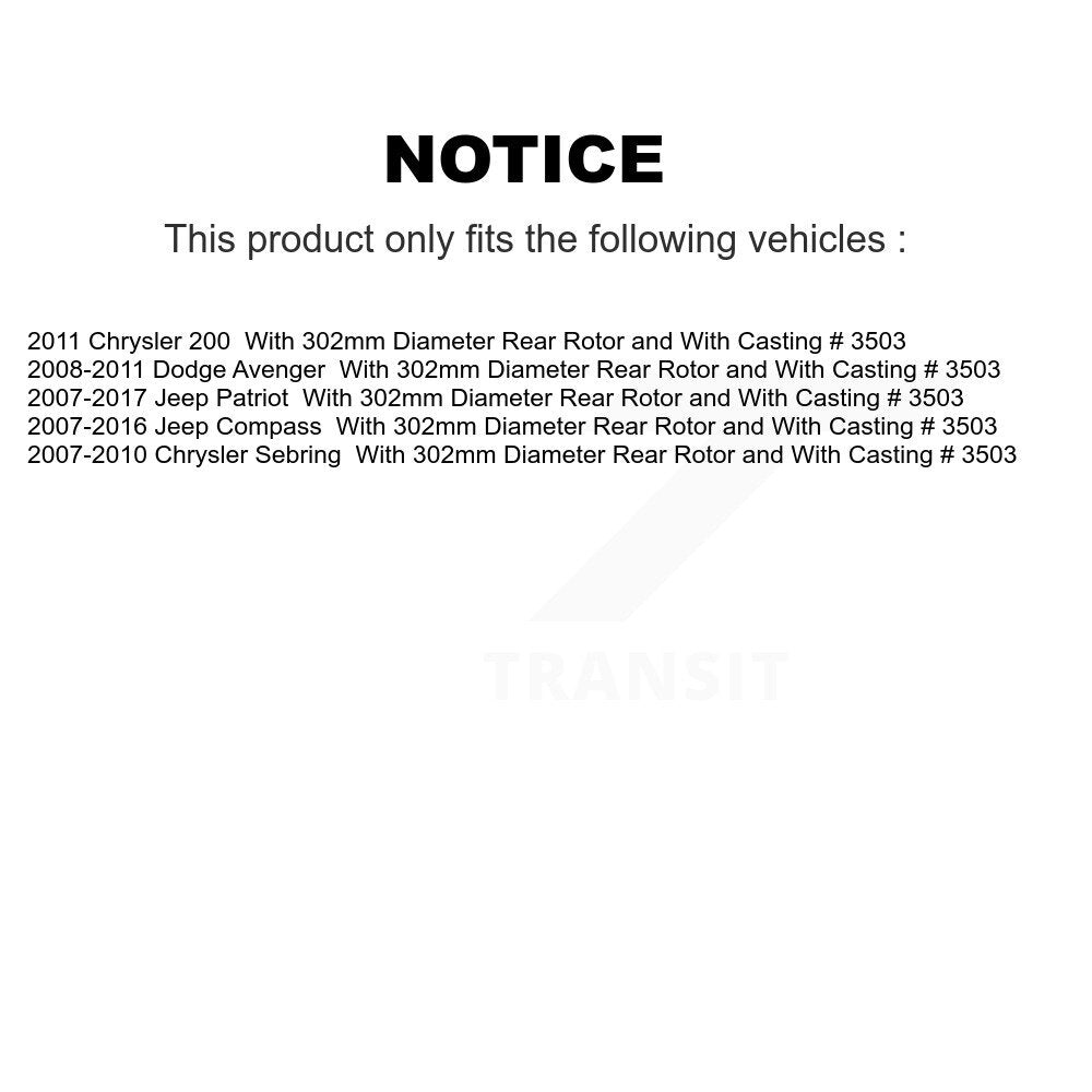 Front Rear Brake Caliper Rotors Ceramic Pad Kit (10Pc) For Jeep Patriot Compass Chrysler KC8-102011N