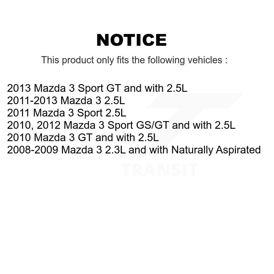 Front Rear Disc Brake Caliper Rotors And Semi-Metallic Pads Kit (10Pc) For Mazda 3 Sport KC8-102119N