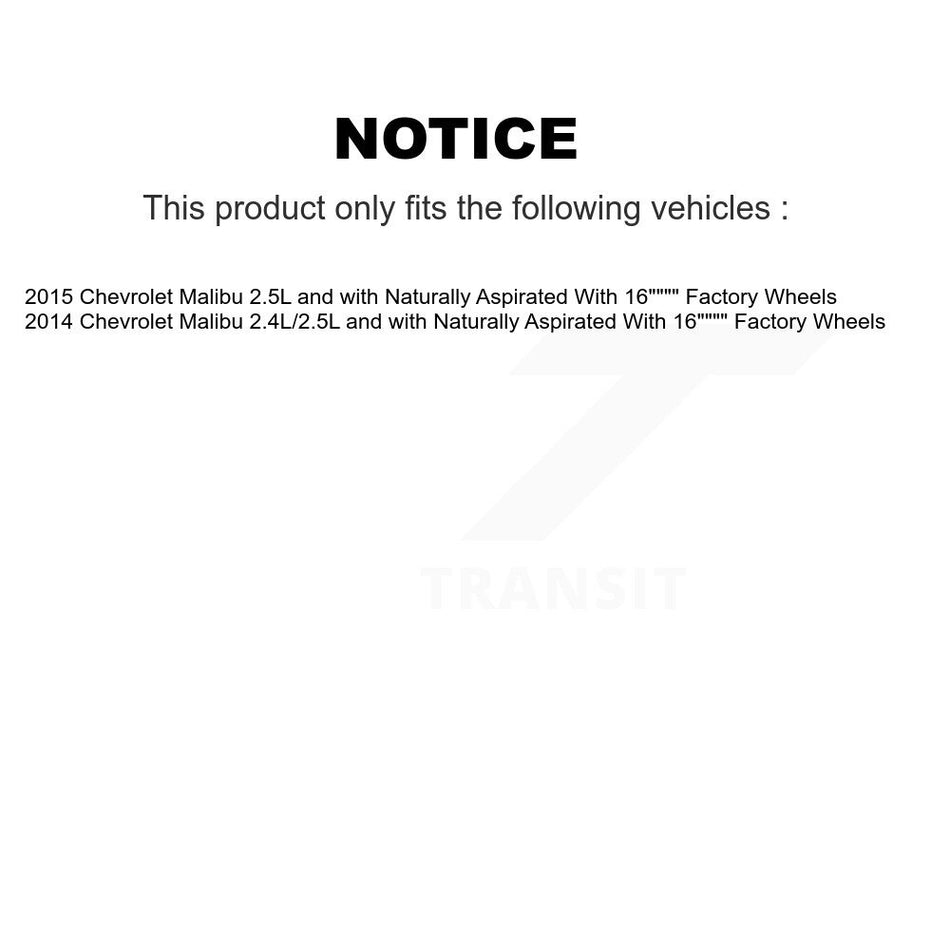 Front Rear Disc Brake Caliper Rotors And Ceramic Pads Kit (10Pc) For Chevrolet Malibu KC8-103267N