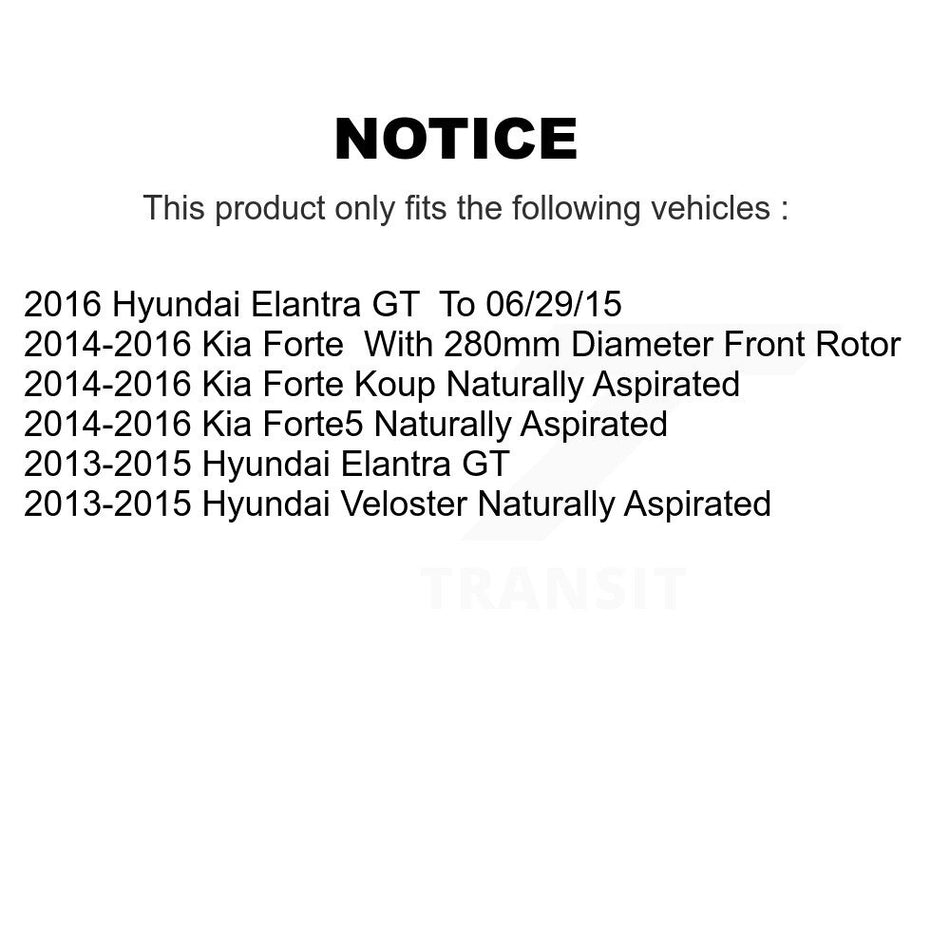 Front Brake Caliper Drill Slotted Rotor Ceramic Pad Kit For Hyundai Elantra GT Kia Forte KCD-100042T