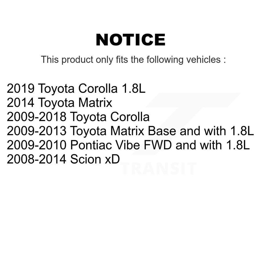 Front Disc Brake Coated Caliper Drilled Slotted Rotors And Semi-Metallic Pads Kit For Toyota Corolla Scion xD Matrix Pontiac Vibe KCD-100097P