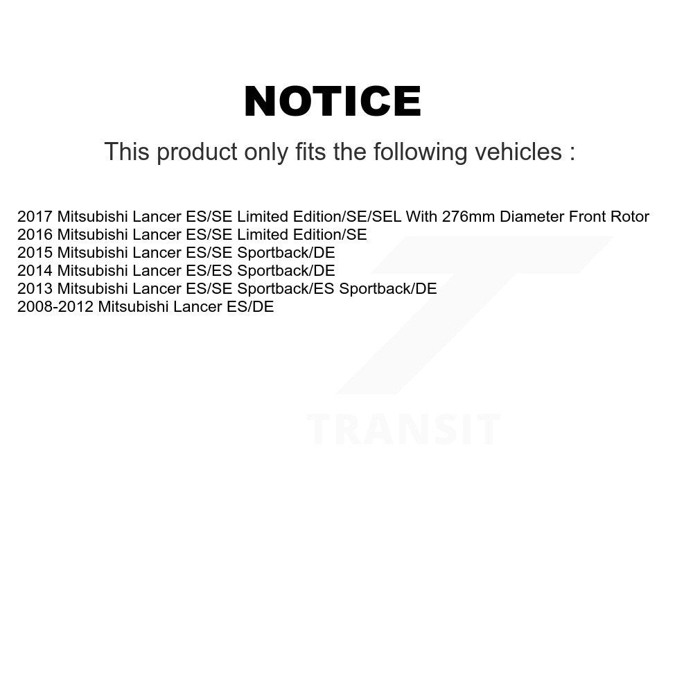 Front Disc Brake Coated Caliper Drilled Slot Rotor Ceramic Pad Kit For Mitsubishi Lancer KCD-100098C