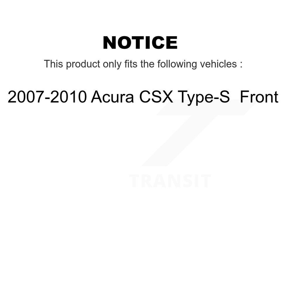 Front Disc Brake Coated Caliper Drilled Slotted Rotors And Ceramic Pads Kit For 2007-2010 Acura CSX Type-S KCD-100124T