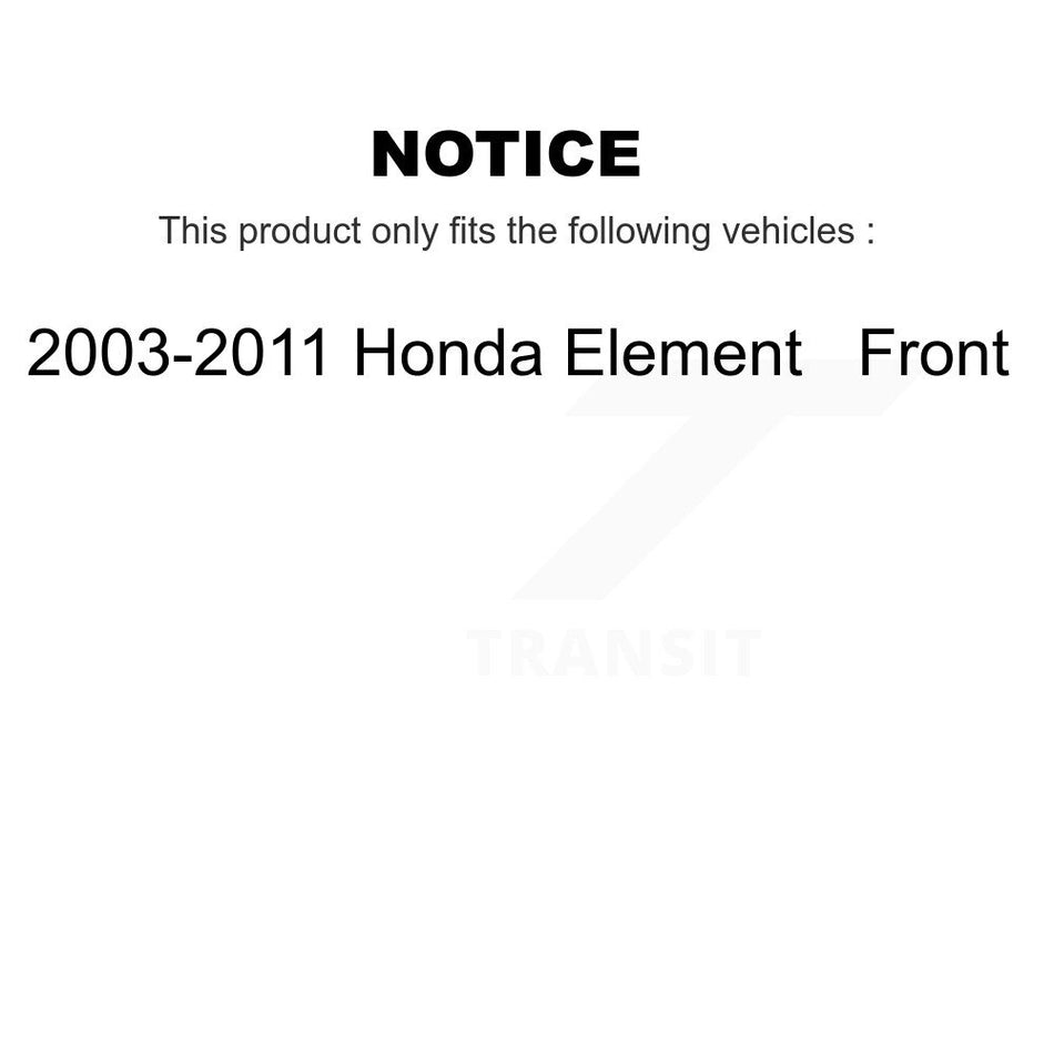 Front Disc Brake Coated Caliper Drilled Slotted Rotors And Semi-Metallic Pads Kit For 2003-2011 Honda Element KCD-100150P