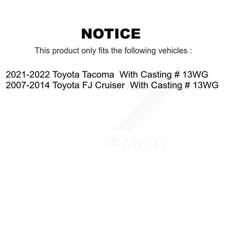 Front Brake Coated Caliper Drill Slot Rotor Ceramic Pad Kit For Toyota Tacoma FJ Cruiser KCD-100164T