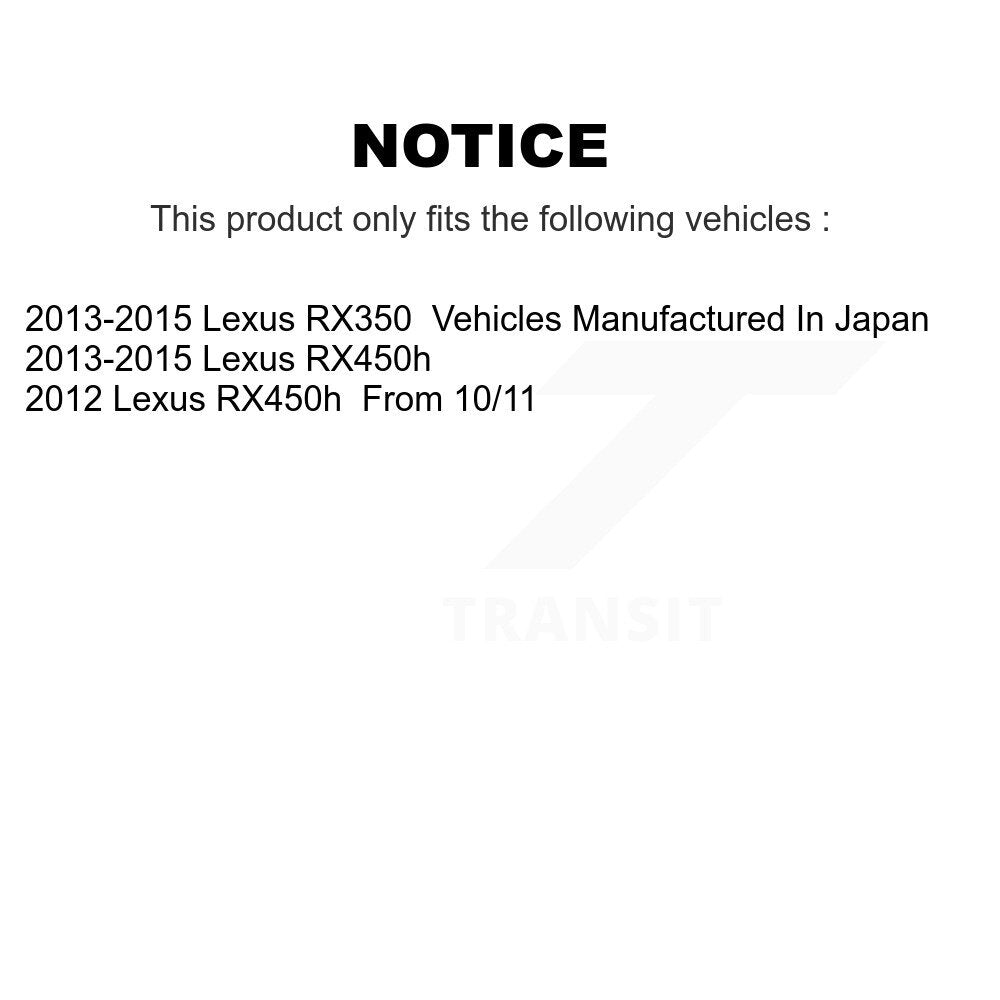 Front Rear Brake Caliper Drilled Slot Rotor Semi-Metallic Pad Kit (10Pc) For Lexus RX350 KCD-100221P