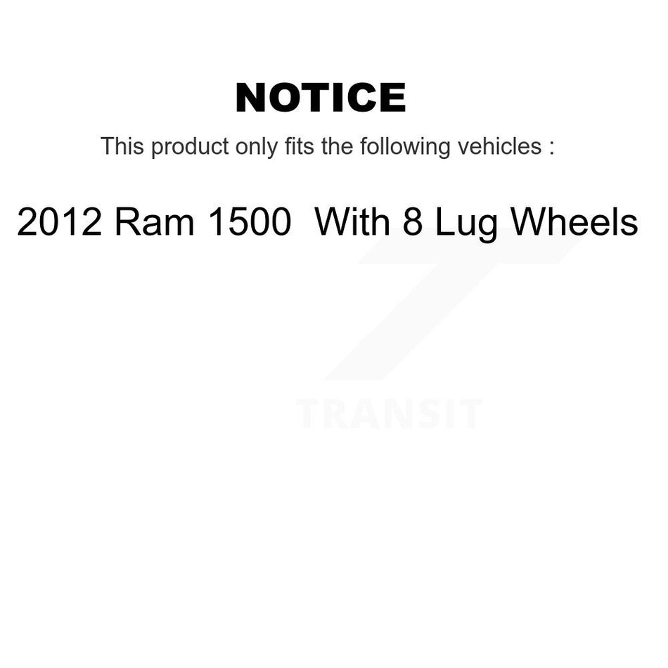 Front Disc Brake Coated Caliper Drilled Slotted Rotor Semi-Metallic Pad Kit For Ram 1500 KCD-100225N