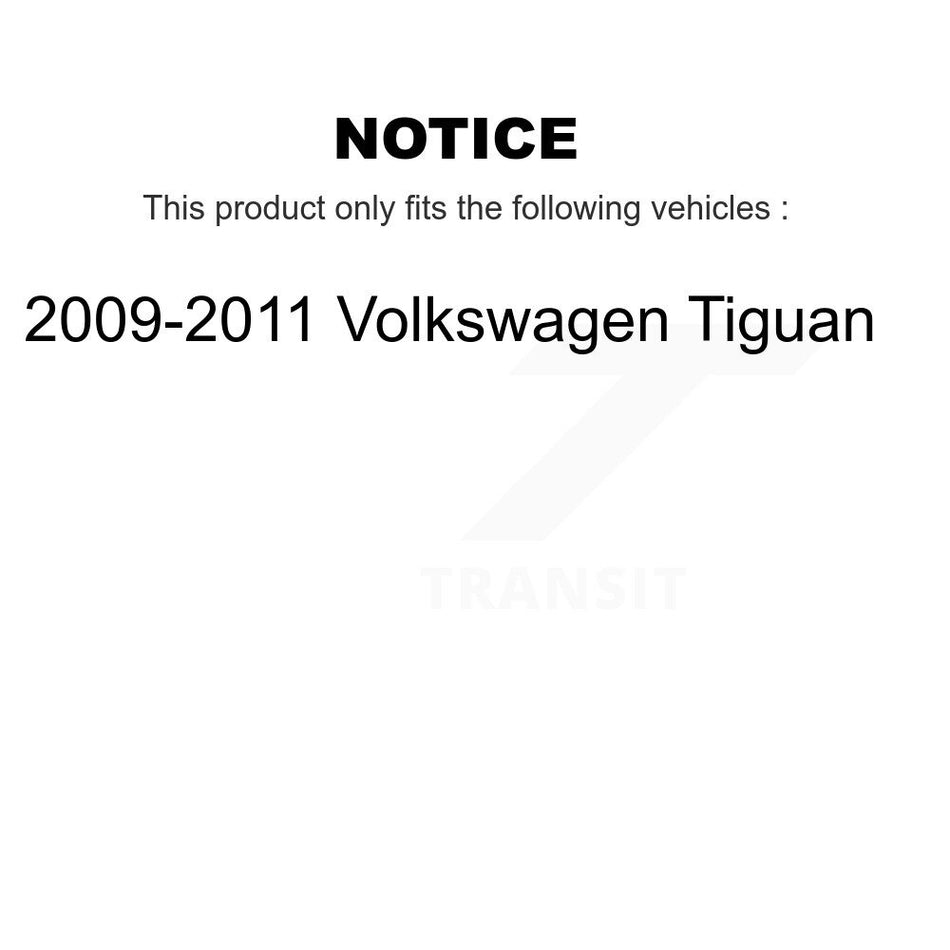 Front Rear Disc Brake Coated Caliper Drilled Slotted Rotors And Semi-Metallic Pads Kit (10Pc) For 2009-2011 Volkswagen Tiguan KCD-100271S