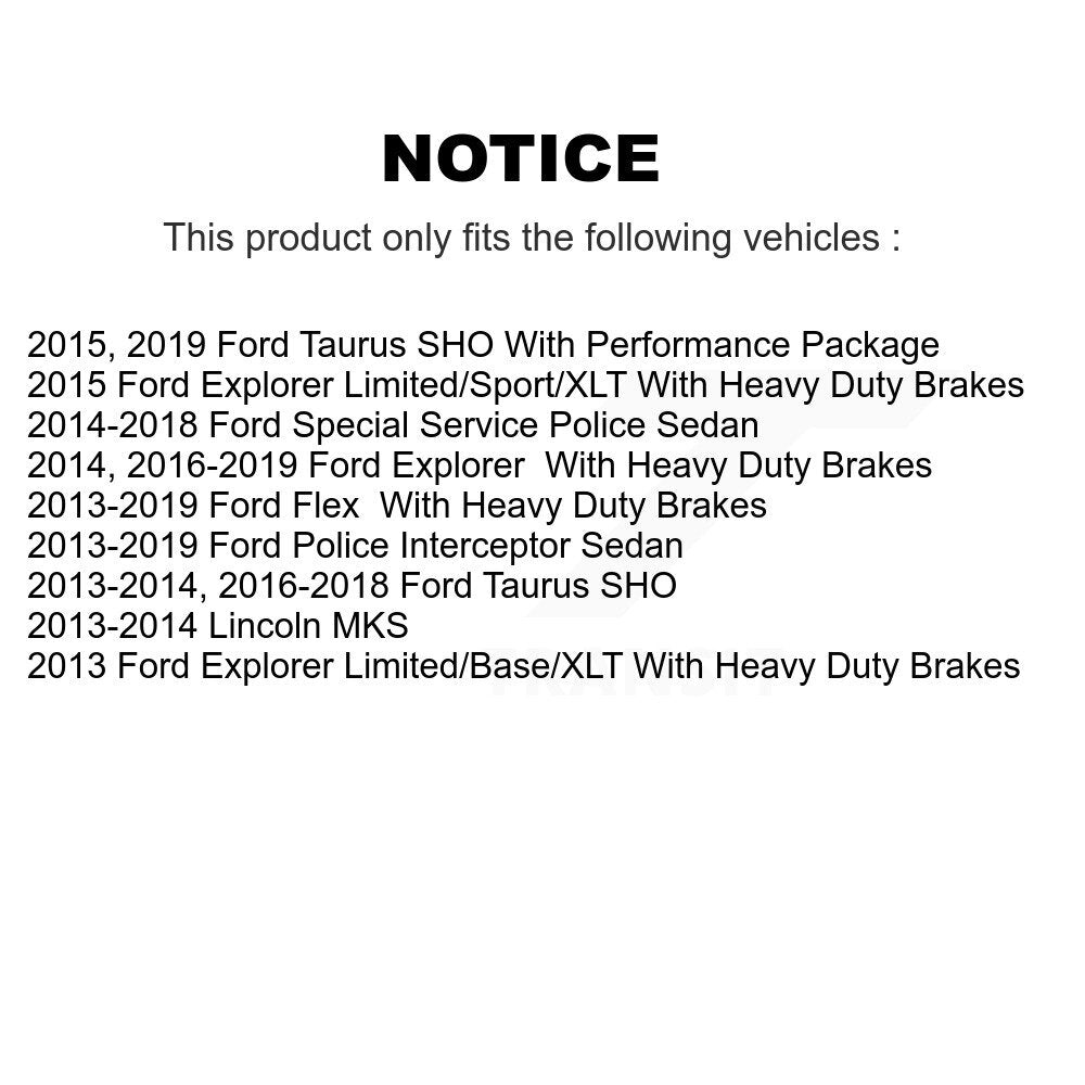 Front Rear Brake Caliper Drill Slot Rotor Semi-Metallic Pad Kit (10Pc) For Ford Explorer KCD-100305P