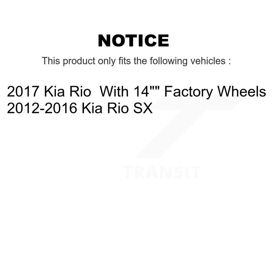 Front Rear Disc Brake Coated Caliper Drilled Slotted Rotors And Semi-Metallic Pads Kit (10Pc) For Kia Rio KCD-100412S