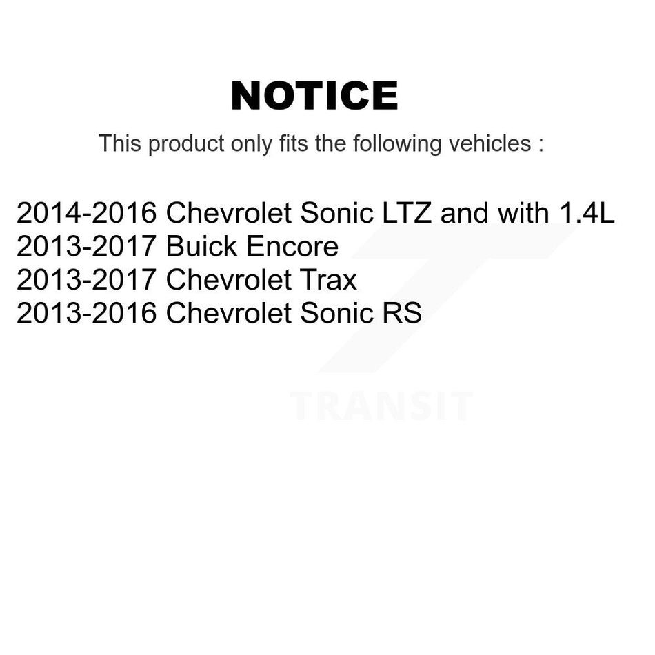 Rear Disc Brake Coated Caliper Drilled Slotted Rotors And Semi-Metallic Pads Kit For Chevrolet Buick Encore Sonic Trax KCD-100442S