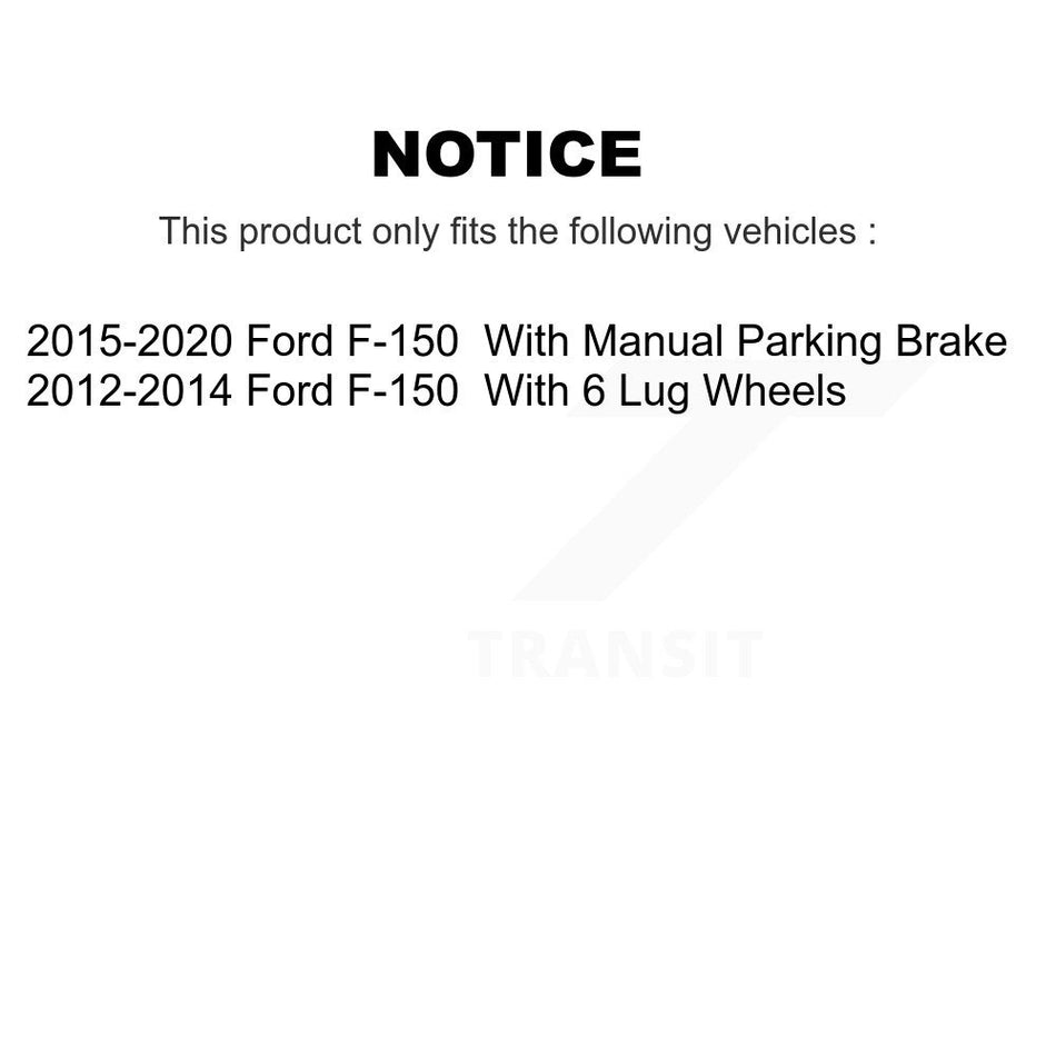 Rear Disc Brake Coated Caliper Drilled Slotted Rotors And Ceramic Pads Kit For Ford F-150 KCD-100461T