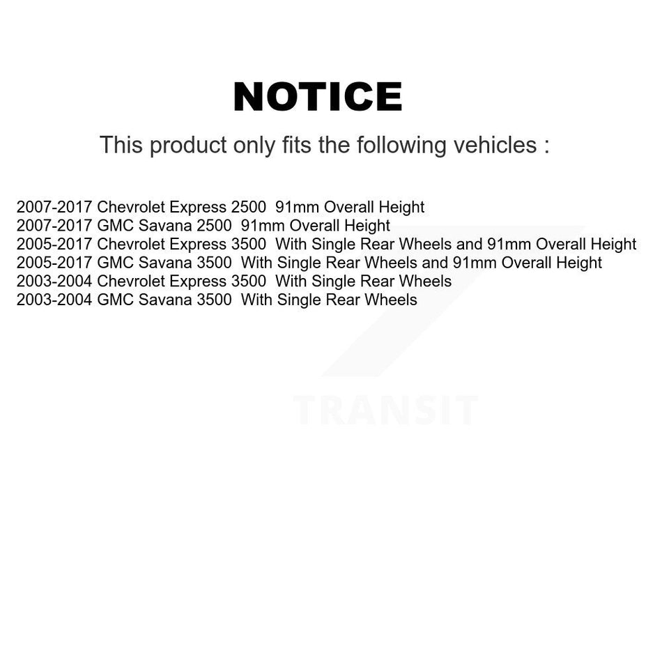 Rear Disc Brake Coated Caliper Drilled Slotted Rotors And Ceramic Pads Kit For Chevrolet Express 3500 2500 GMC Savana KCD-100469C