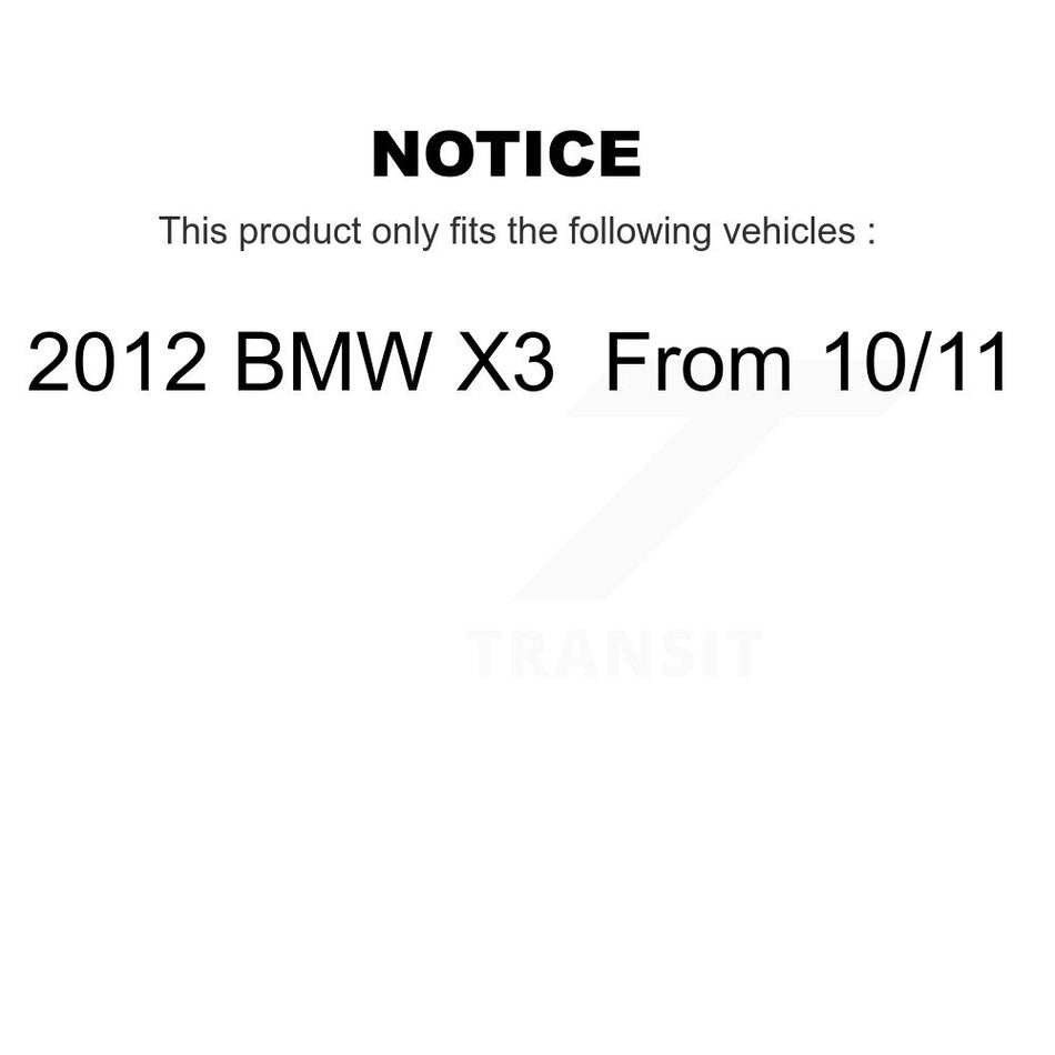 Rear Disc Brake Coated Caliper Drilled Slotted Rotors And Semi-Metallic Pads Kit For 2012 BMW X3 From 10 11 KCD-100478P