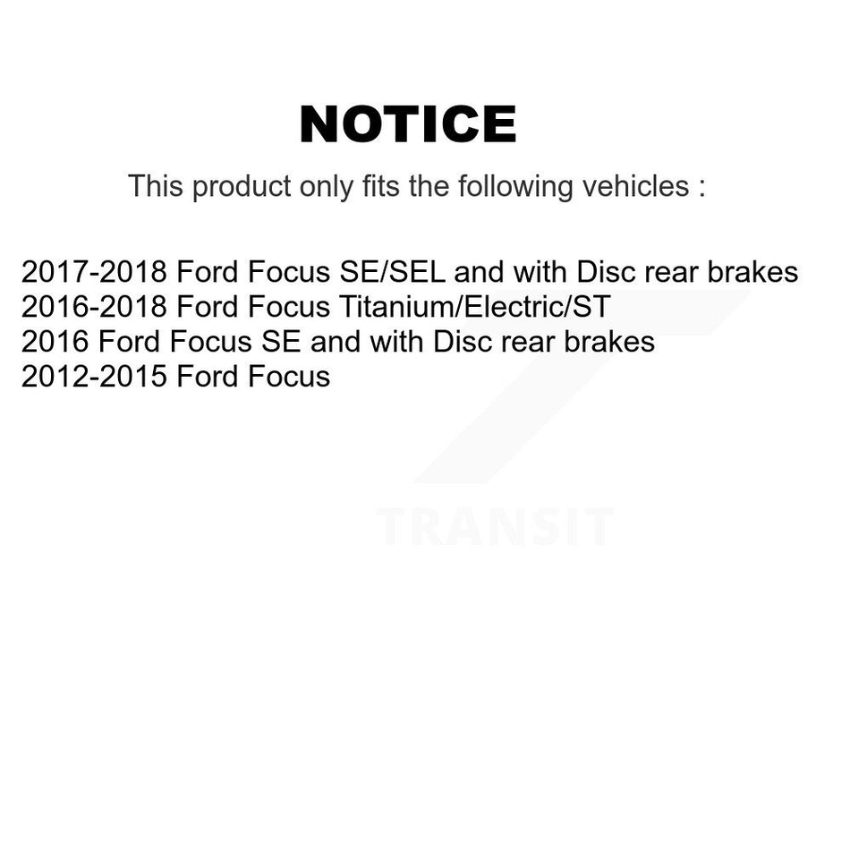 Rear Disc Brake Coated Caliper Drilled Slotted Rotors And Ceramic Pads Kit For Ford Focus KCD-100484T