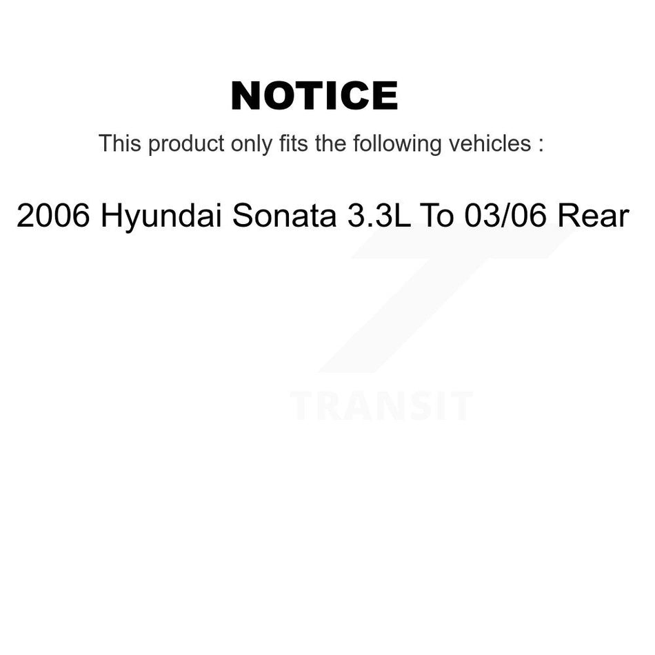 Rear Disc Brake Coated Caliper Drilled Slotted Rotors And Ceramic Pads Kit For 2006 Hyundai Sonata 3.3L To 03 06 KCD-100559C