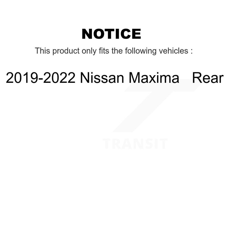 Rear Disc Brake Coated Caliper Drilled Slotted Rotors And Semi-Metallic Pads Kit For 2019-2022 Nissan Maxima KCD-100578P