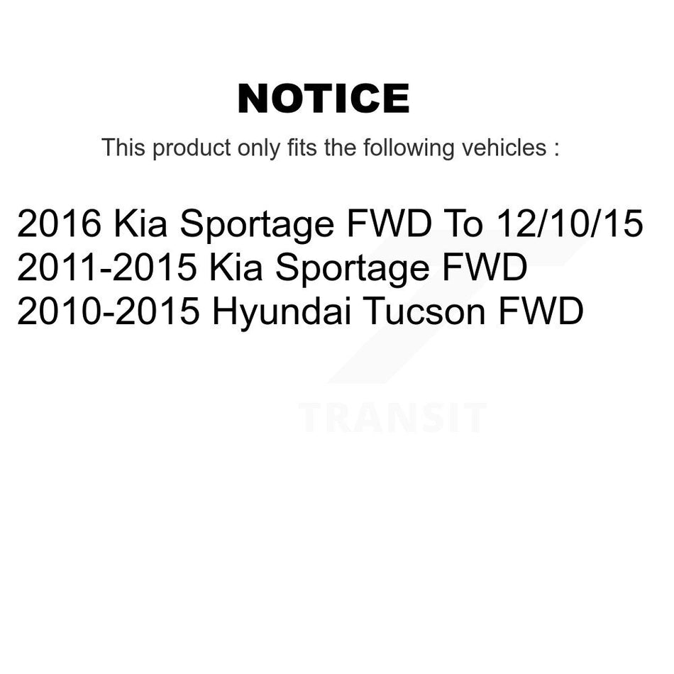 Rear Disc Brake Coated Caliper Drilled Slotted Rotors And Semi-Metallic Pads Kit For Hyundai Tucson Kia Sportage FWD KCD-100597P