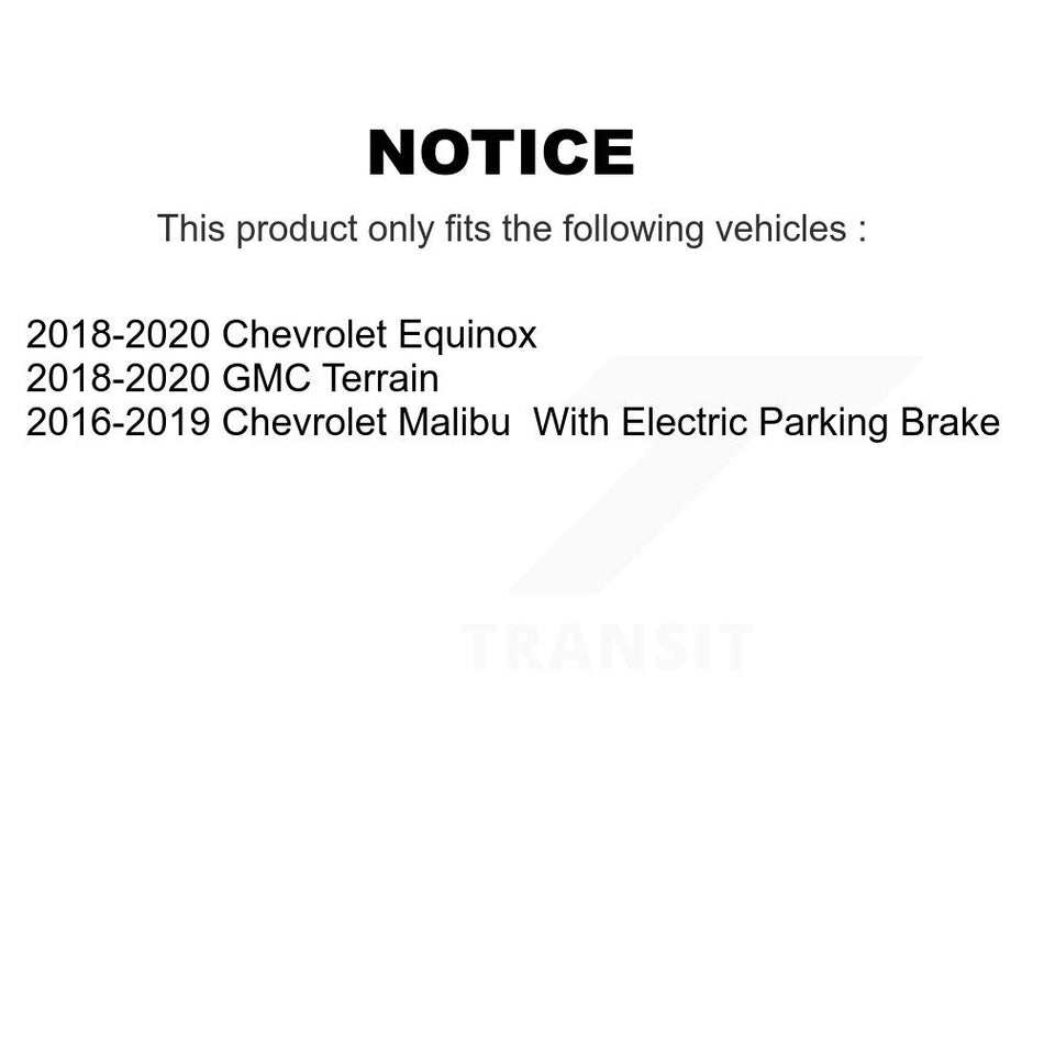 Rear Disc Brake Coated Caliper Drilled Slotted Rotors And Semi-Metallic Pads Kit For 2018-2020 Chevrolet Equinox GMC Terrain KCD-100612P