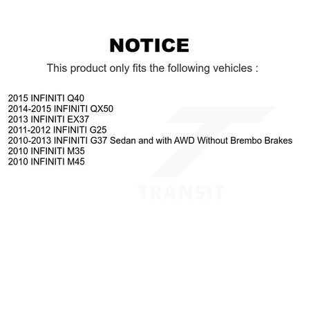 Front Rear Brake Caliper Drill Slotted Rotor Ameribrakes Pad Kit (10Pc) For INFINITI G37 KCD-101016N