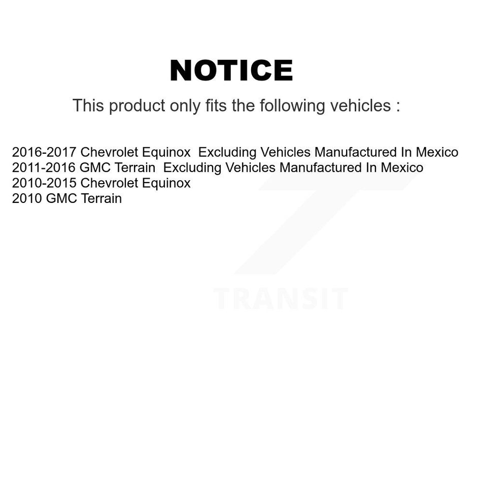 Front Rear Brake Caliper Drilled Slot Rotor Ceramic Pad Kit (10Pc) For Chevrolet Equinox KCD-101059N