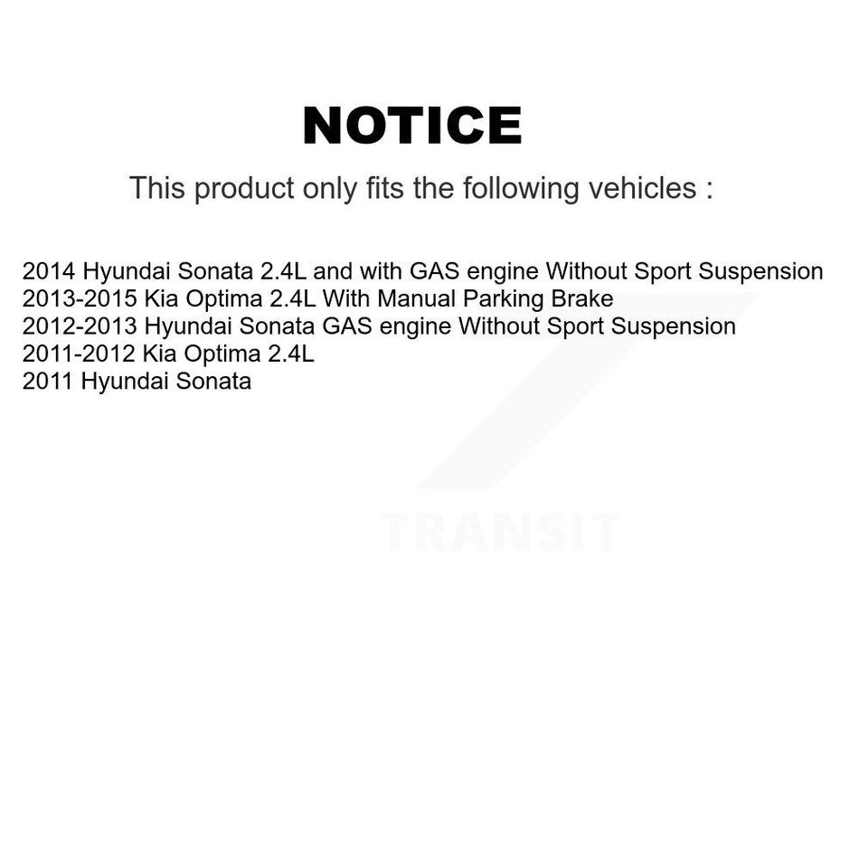 Front Rear Brake Caliper Drill Slot Rotors Ceramic Pad Kit (10Pc) For Hyundai Sonata Kia KCD-101207N