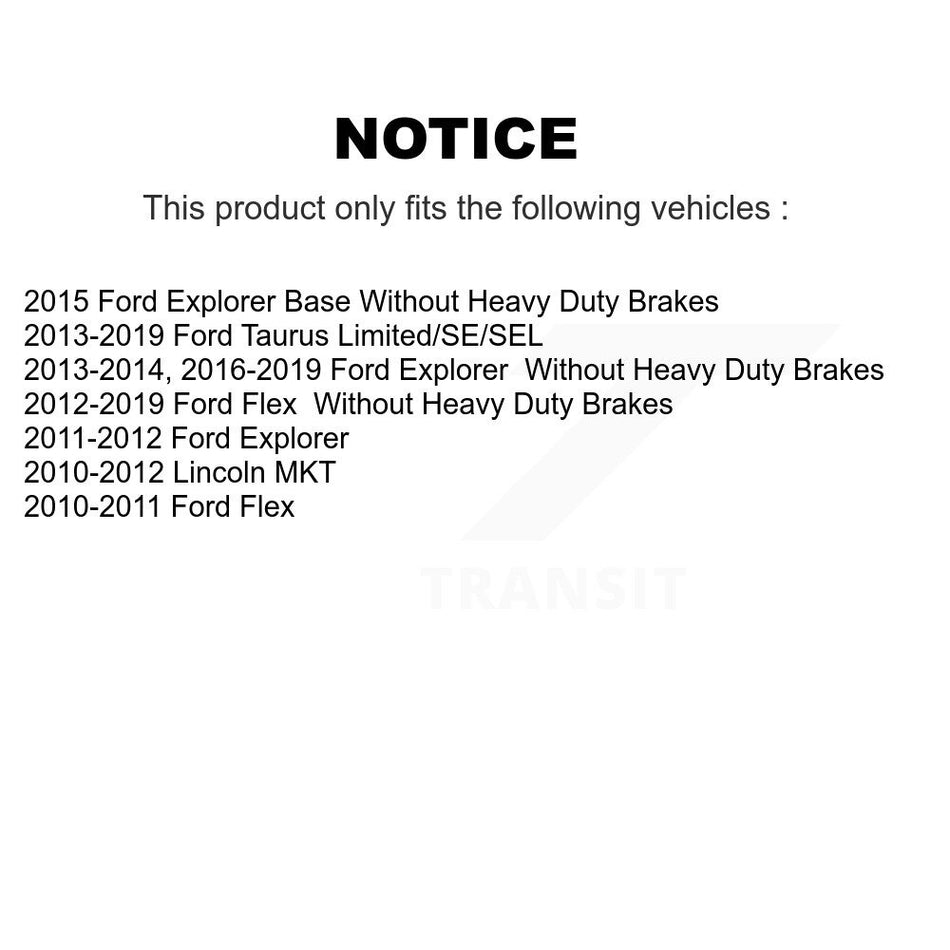 Rear Disc Brake Coated Caliper Drilled Slotted Rotors And Ceramic Pads Kit For Ford Explorer Taurus Flex Lincoln MKT KCD-101382N