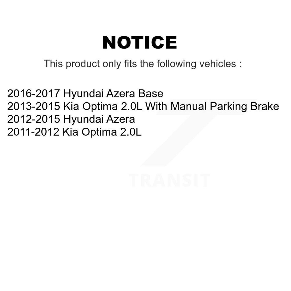 Rear Brake Coated Caliper Drill Slot Rotors Ceramic Pad Kit For Kia Optima Hyundai Azera KCD-101483N