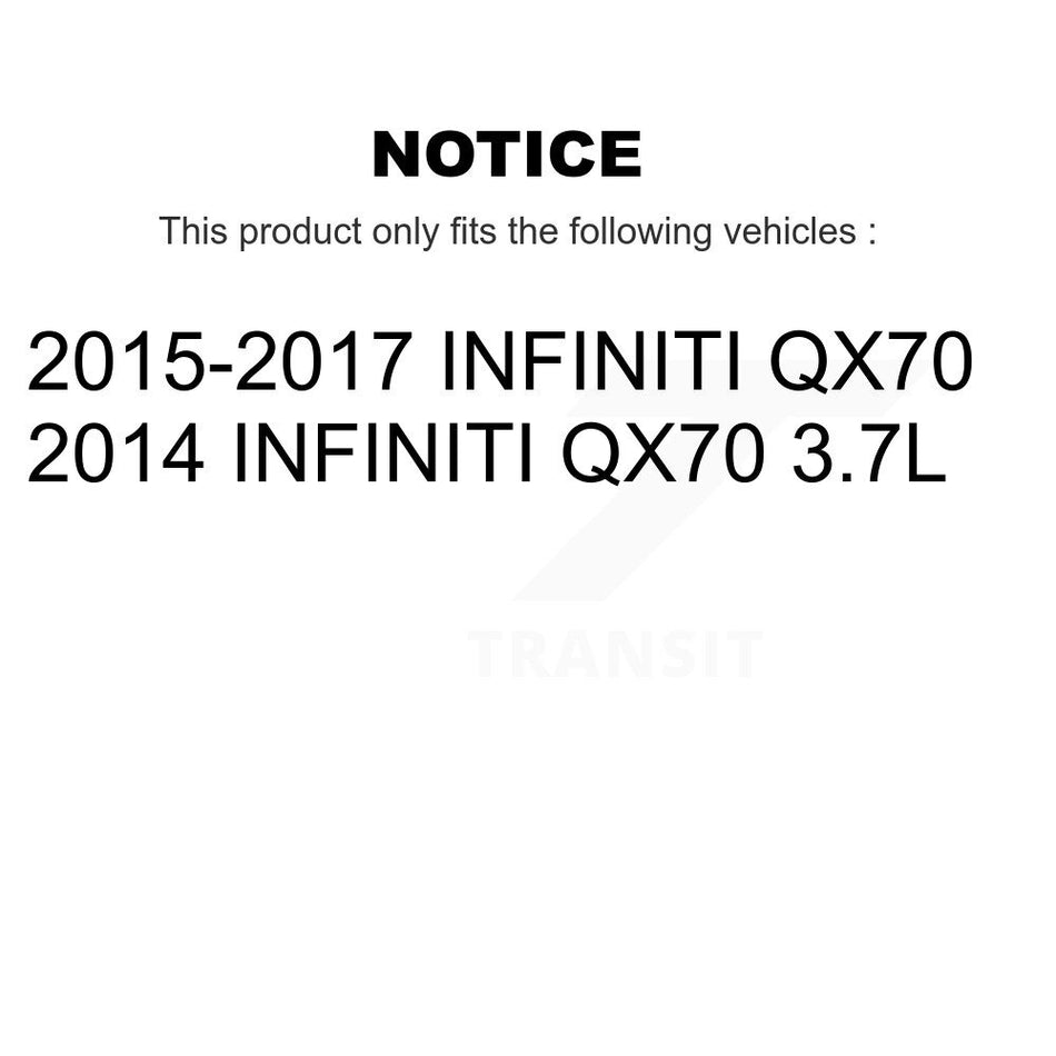 Rear Disc Brake Coated Caliper Drilled Slotted Rotors And Ceramic Pads Kit For INFINITI QX70 KCD-101543N