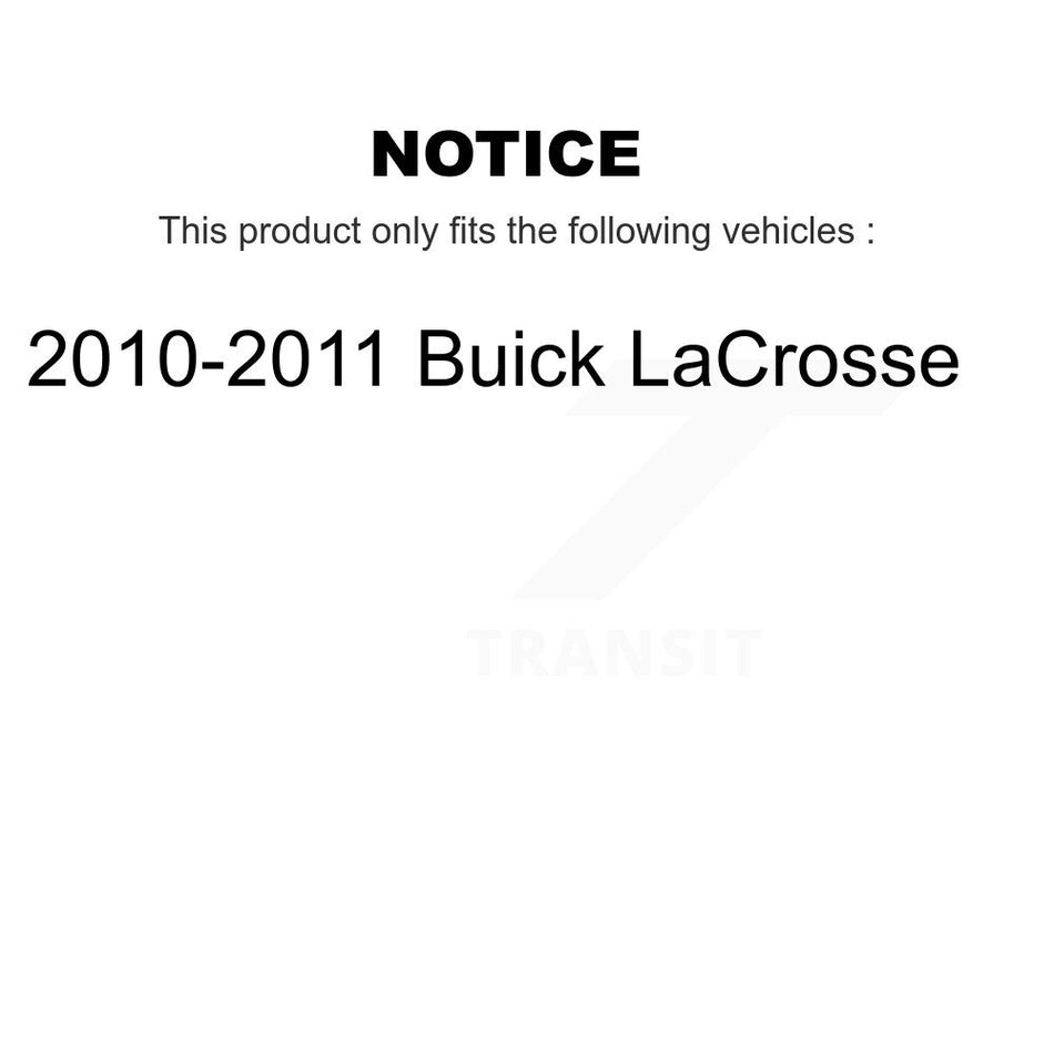 Rear Disc Brake Coated Caliper Drilled Slotted Rotors And Ceramic Pads Kit For 2010-2011 Buick LaCrosse KCD-101566N