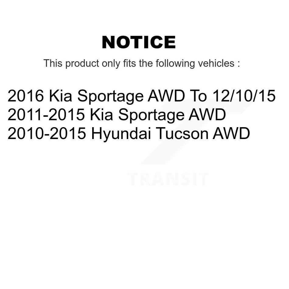 Rear Disc Brake Coated Caliper Drilled Slotted Rotors And Ceramic Pads Kit For Hyundai Tucson Kia Sportage AWD KCD-101572N