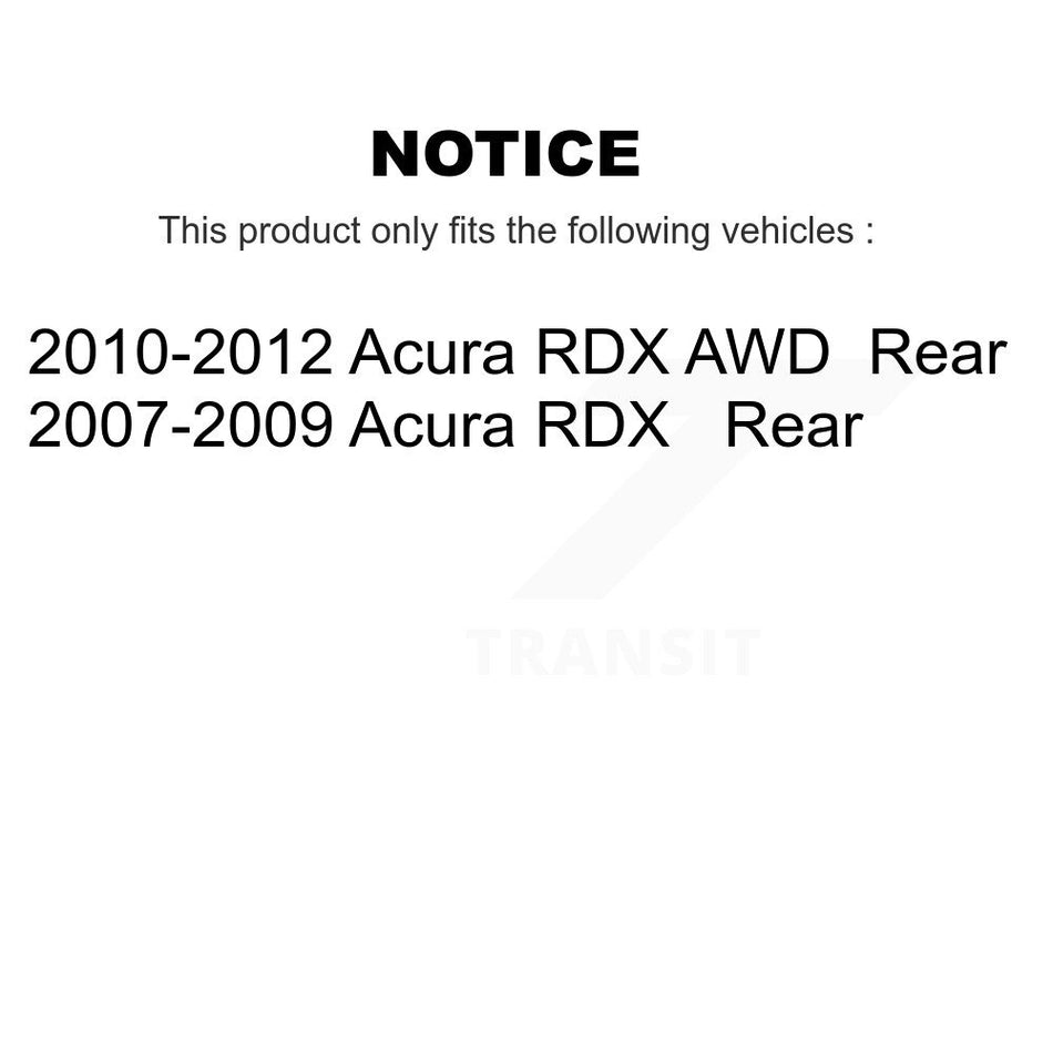 Rear Disc Brake Coated Caliper Drilled Slotted Rotors And Ceramic Pads Kit For Acura RDX KCD-101604N