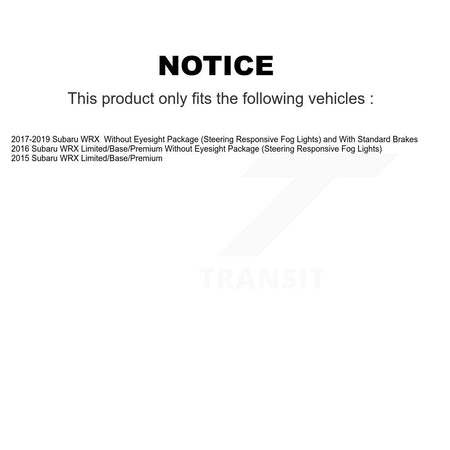 Rear Disc Brake Caliper Coated Rotors And Semi-Metallic Pads Kit For Subaru WRX KCG-100021P