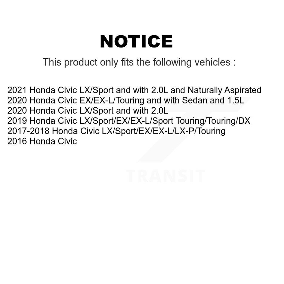 Rear Disc Brake Caliper Coated Rotors And Semi-Metallic Pads Kit For Honda Civic KCG-100024P