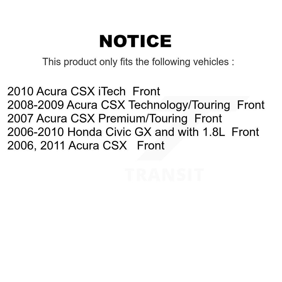 Front Disc Brake Caliper Coated Rotors And Ceramic Pads Kit For Honda Civic Acura CSX KCG-100030N